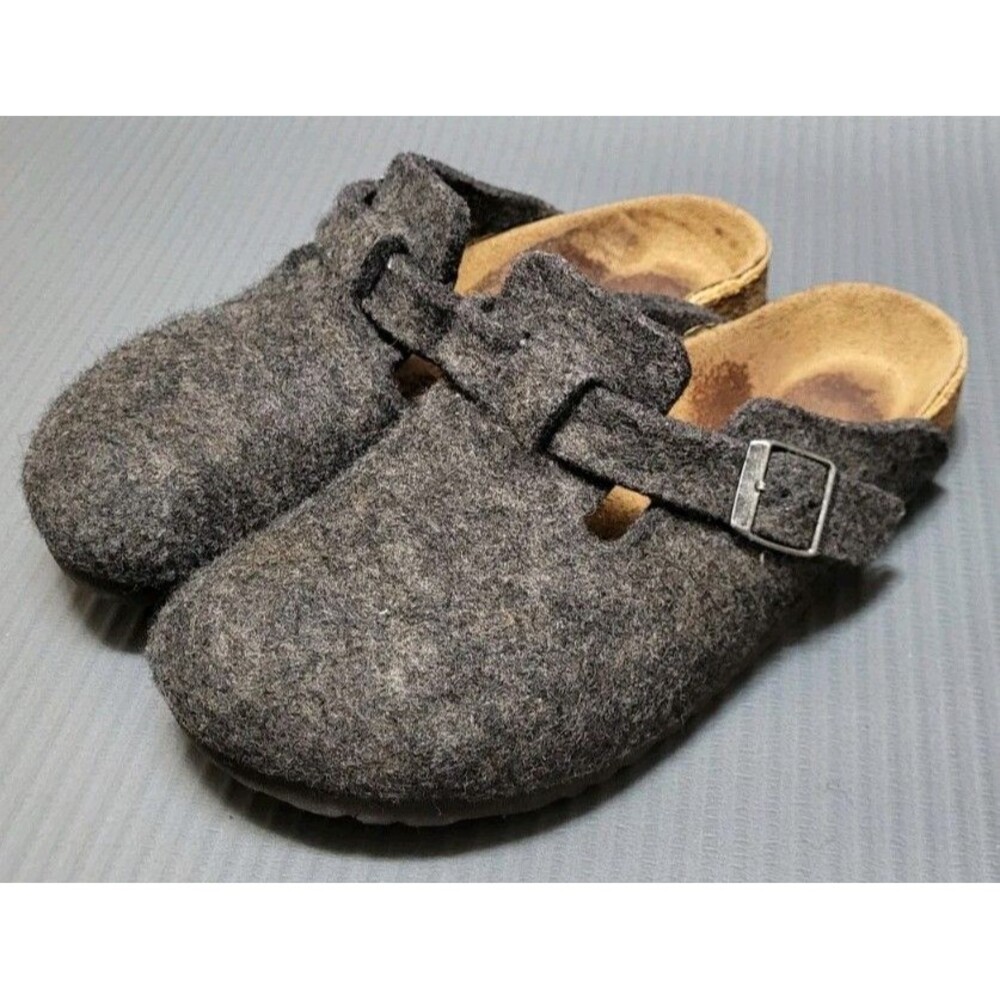 Birkenstock Boston Wool Felt Clog Size 39 US 8 Anthracite gray Wool Felt